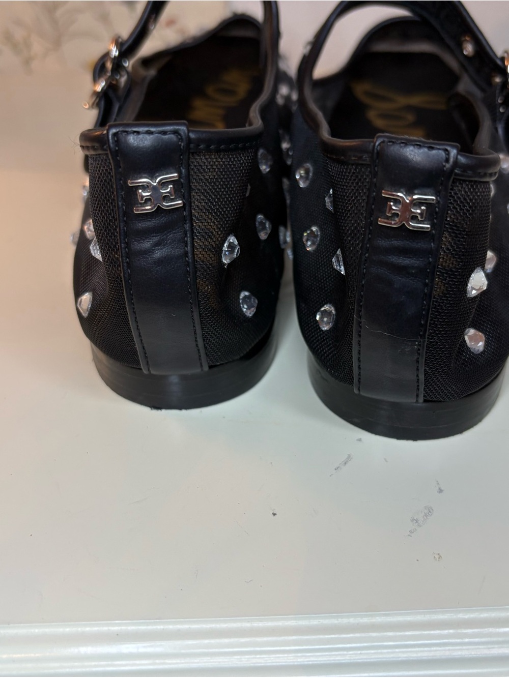 Sam Edelman Black Crystal Michaela Shine Mary Jane Flats | Size 8 1/2 - Picture 9 of 12